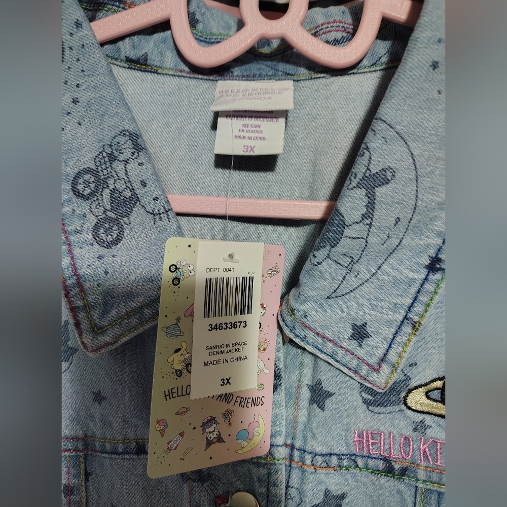 Hello Kitty & Friends Women's Plus Size Jean Jacket (Size 3X) - Picture 8 of 10